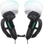 KIWI design PRO védőburkolat, az Oculus Quest 2 vezérlőhöz, markolatburkolata állítható elemnyitó csuklópántokkal (fekete)