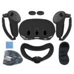 Meta Quest 3, 5 az 1-ben szilikon védőtok szett Quest 3-hoz, kontrollervédő, lencsevédő, joystick