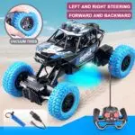 Kék Off road Távirányítós autó színes villogó fényekkel, terepjáró játékautó. 1:20 méretarányú