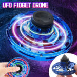 Kék LED-es repülő UFO drón, forog, giroszkópos léggömb, mini drón repülőgép játék