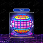 Kék Repülő labda, drónbumeráng, léggömb LED-es lámpákkal drón lebegő labda, léggömb